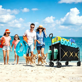 LIAPOTT wagon features two mesh cup holders for drinks on the go