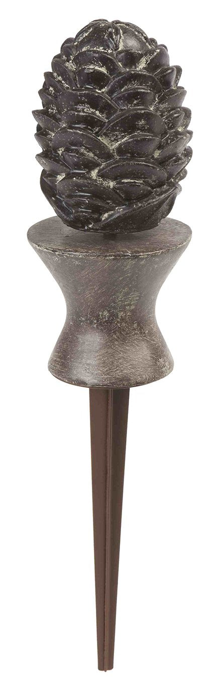 Liberty Garden 615 pine cone hose guide in bronze protects plant beds.
