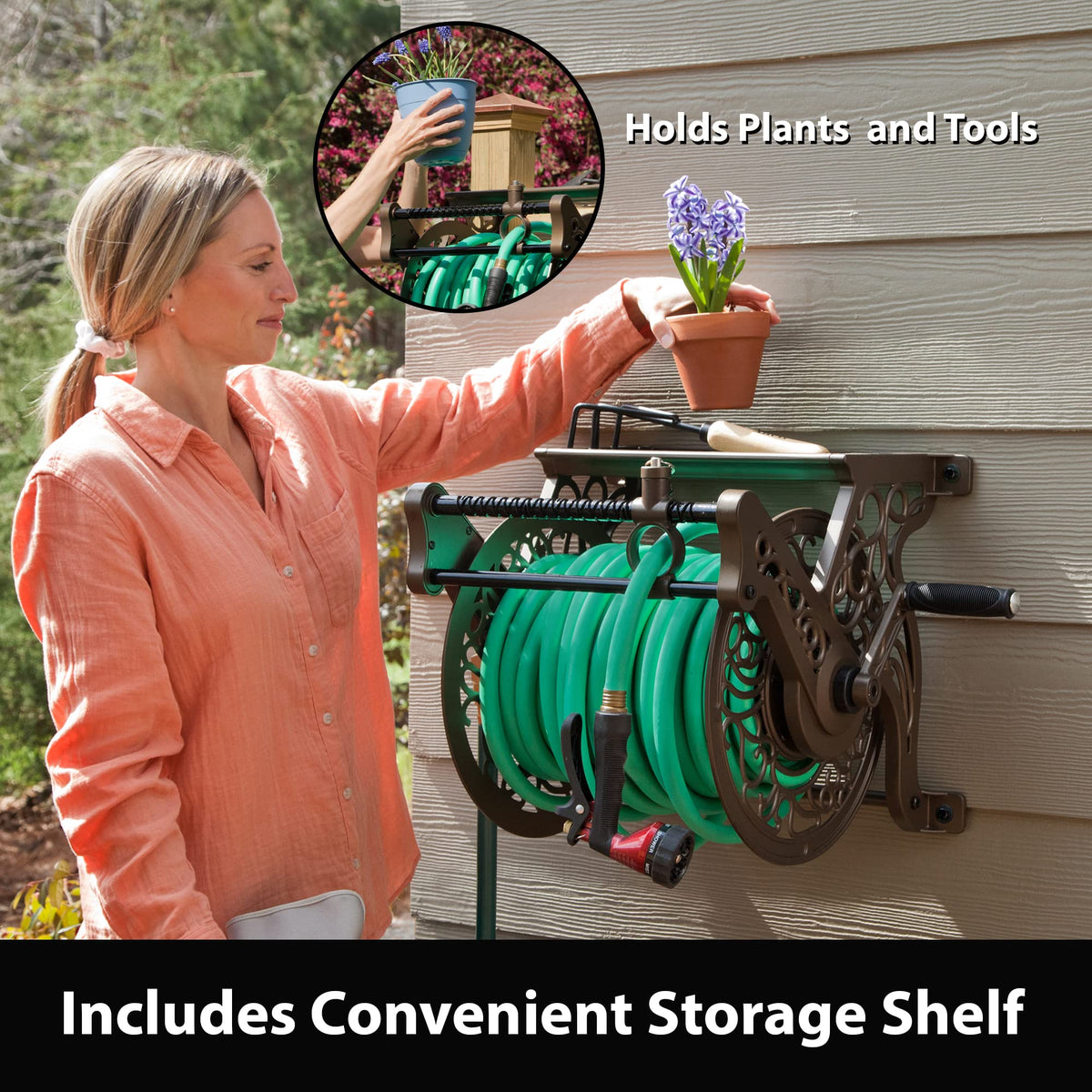 Liberty Garden 707 bronze decorative wall-mount adds aesthetics and organization.