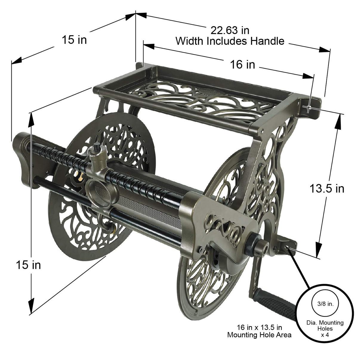 Liberty Garden 707 wall-mount-ready design saves outdoor space.