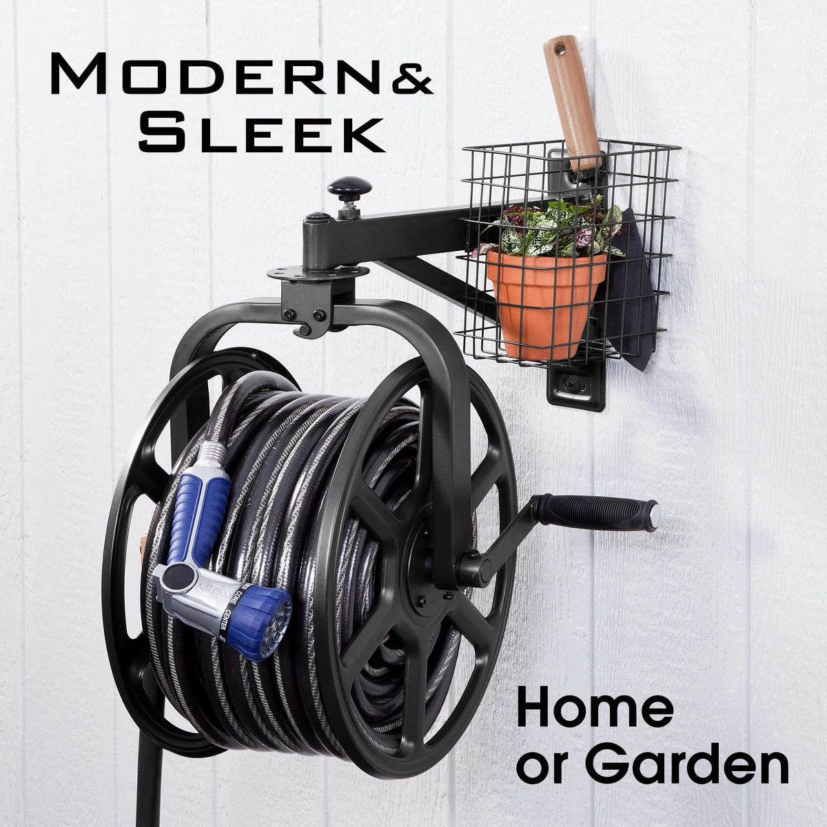 Liberty Garden 712-B full 360-degree rotation for easy hose access.