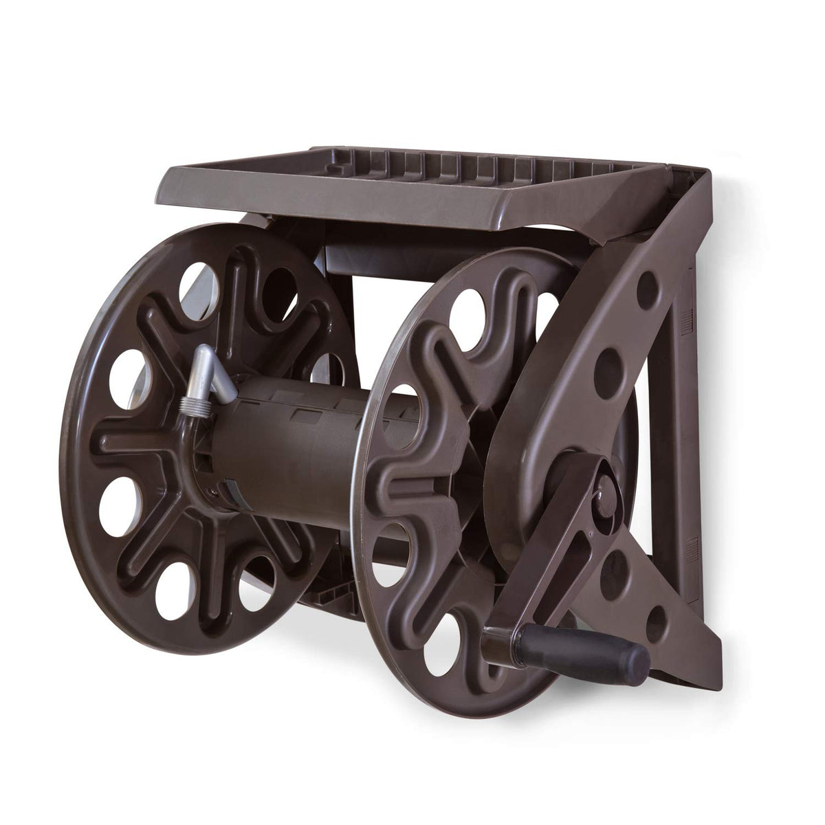 Liberty Garden Basics 512 bronze hose reel with shelf