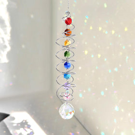 Libiline colorful crystal beads spiral creates a dynamic light-and-color centerpiece