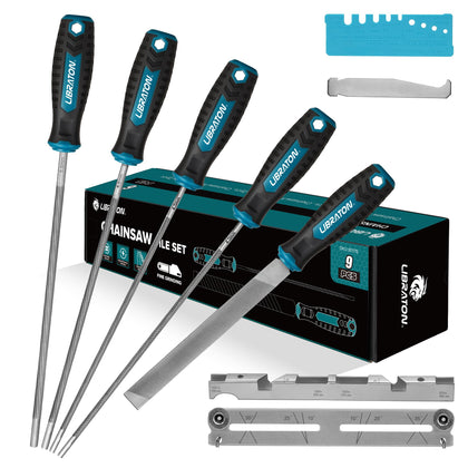 LIBRATON chainsaw file set 5/32 inch for precise tooth shaping on site
