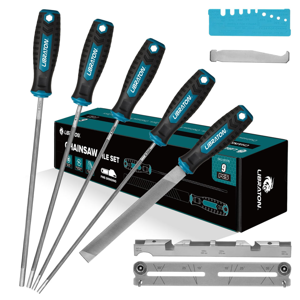 LIBRATON chainsaw file set 5/32 inch for precise tooth shaping on site