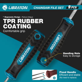 LIBRATON chainsaw file set 7/32 inch for fast, accurate sharpening results