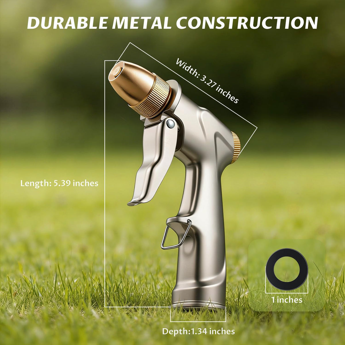 Lichamp brass nozzle and metal construction withstand outdoor use with durable performance.