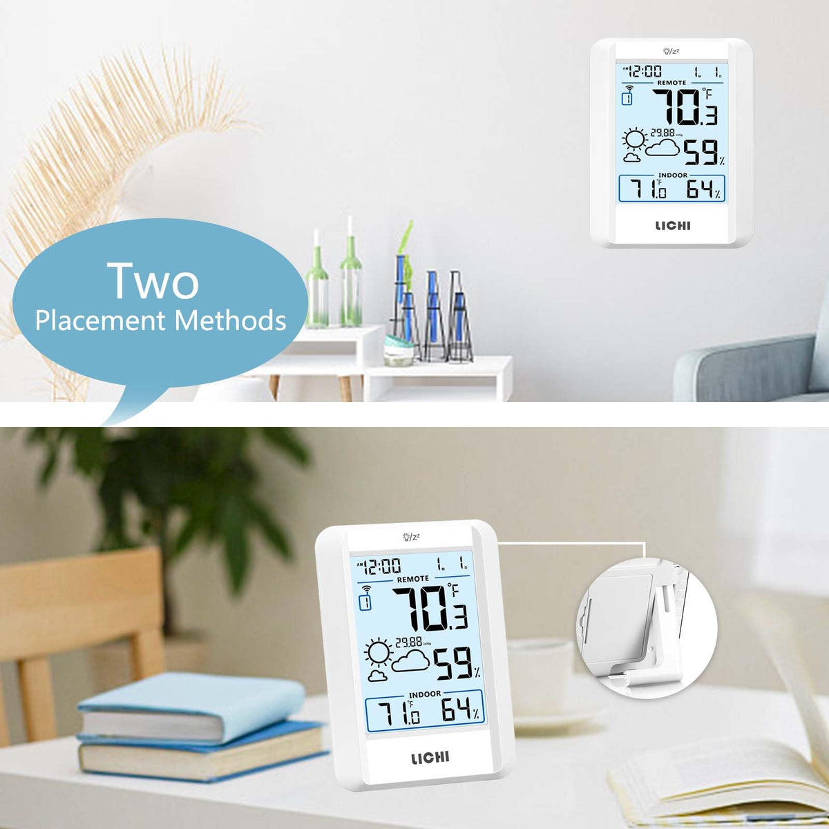 LICHI barometer and pressure display supports quick weather trend awareness