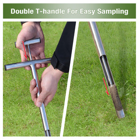 Ergonomic T-handle design enables stable grip during cores.