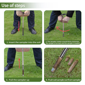 Rust-resistant construction ideal for outdoor soil sampling.