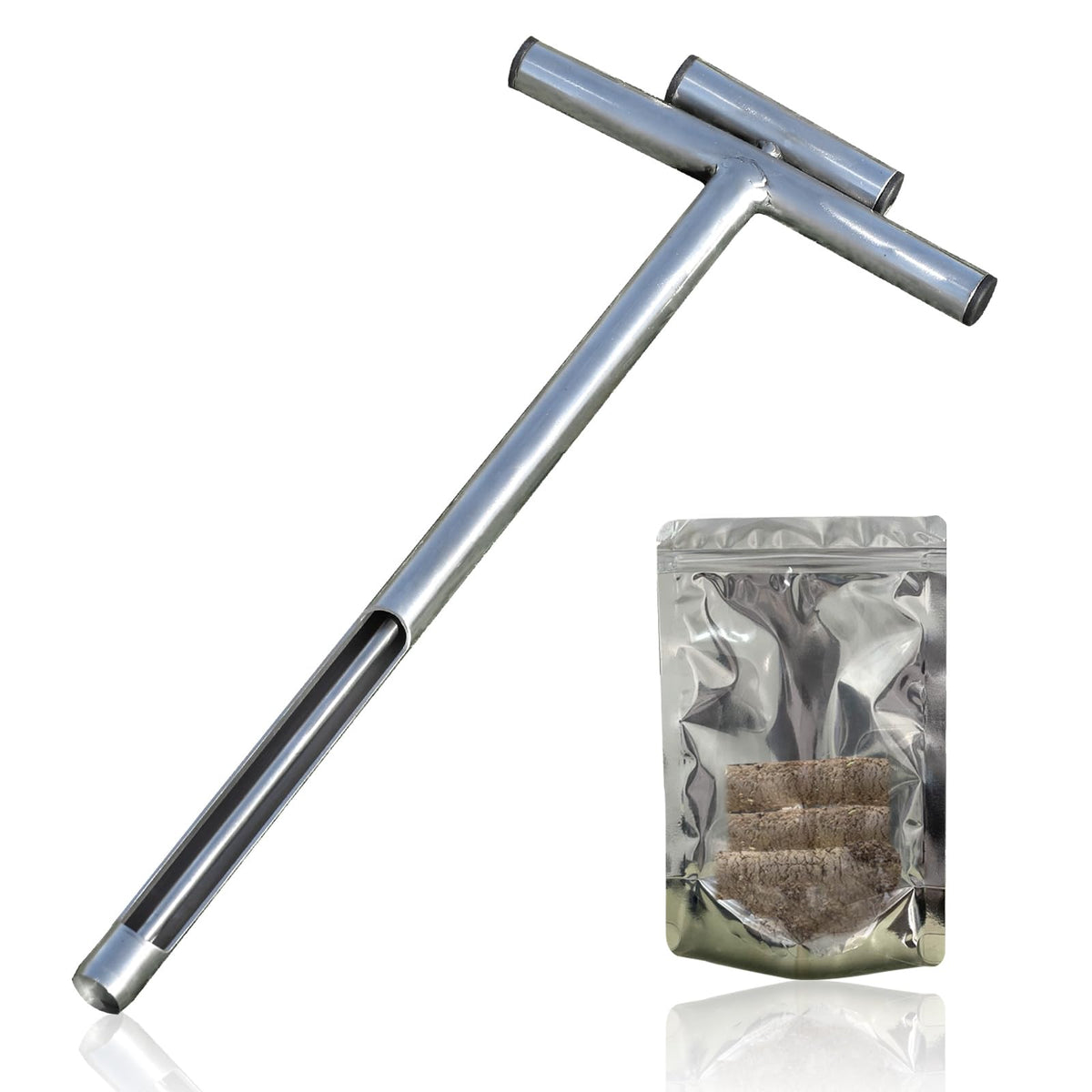Two reusable bags protect soil cores during transfer to lab.