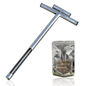 Two reusable bags protect soil cores during transfer to lab.