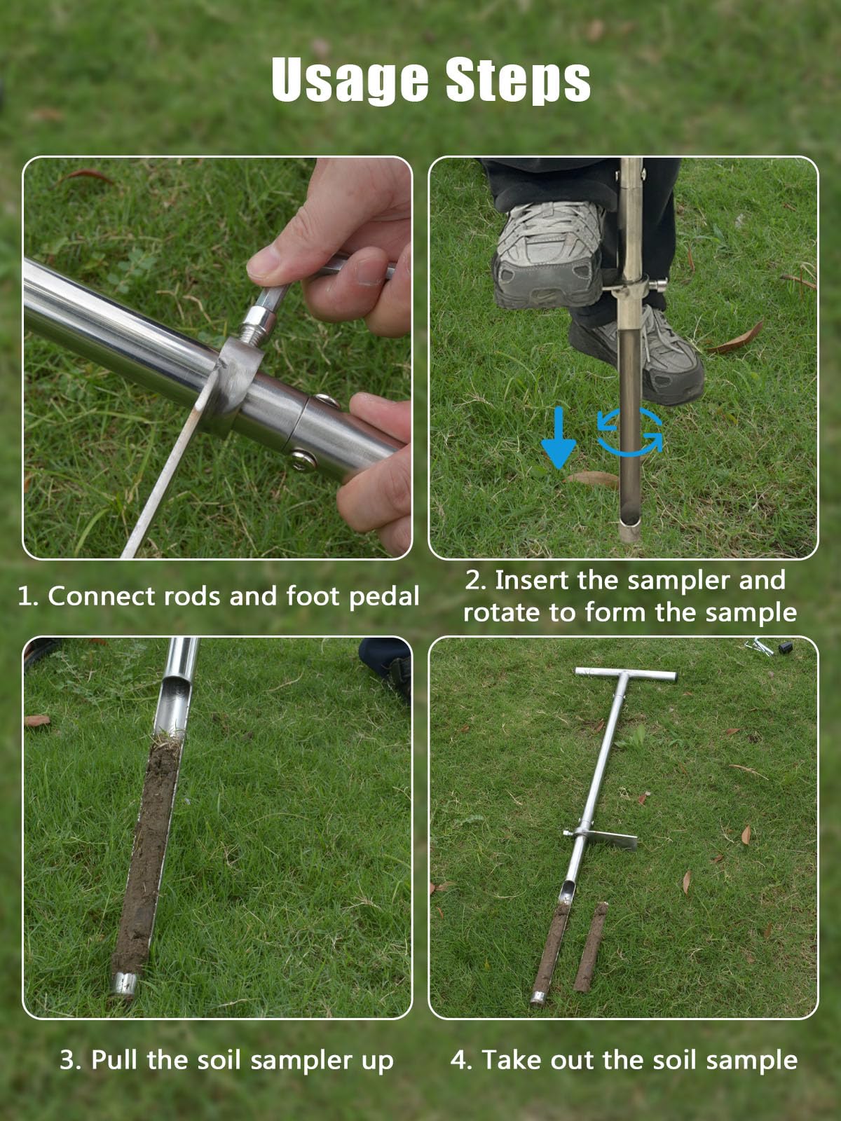 Lichtund stainless steel construction resists rust for durable soil sampling