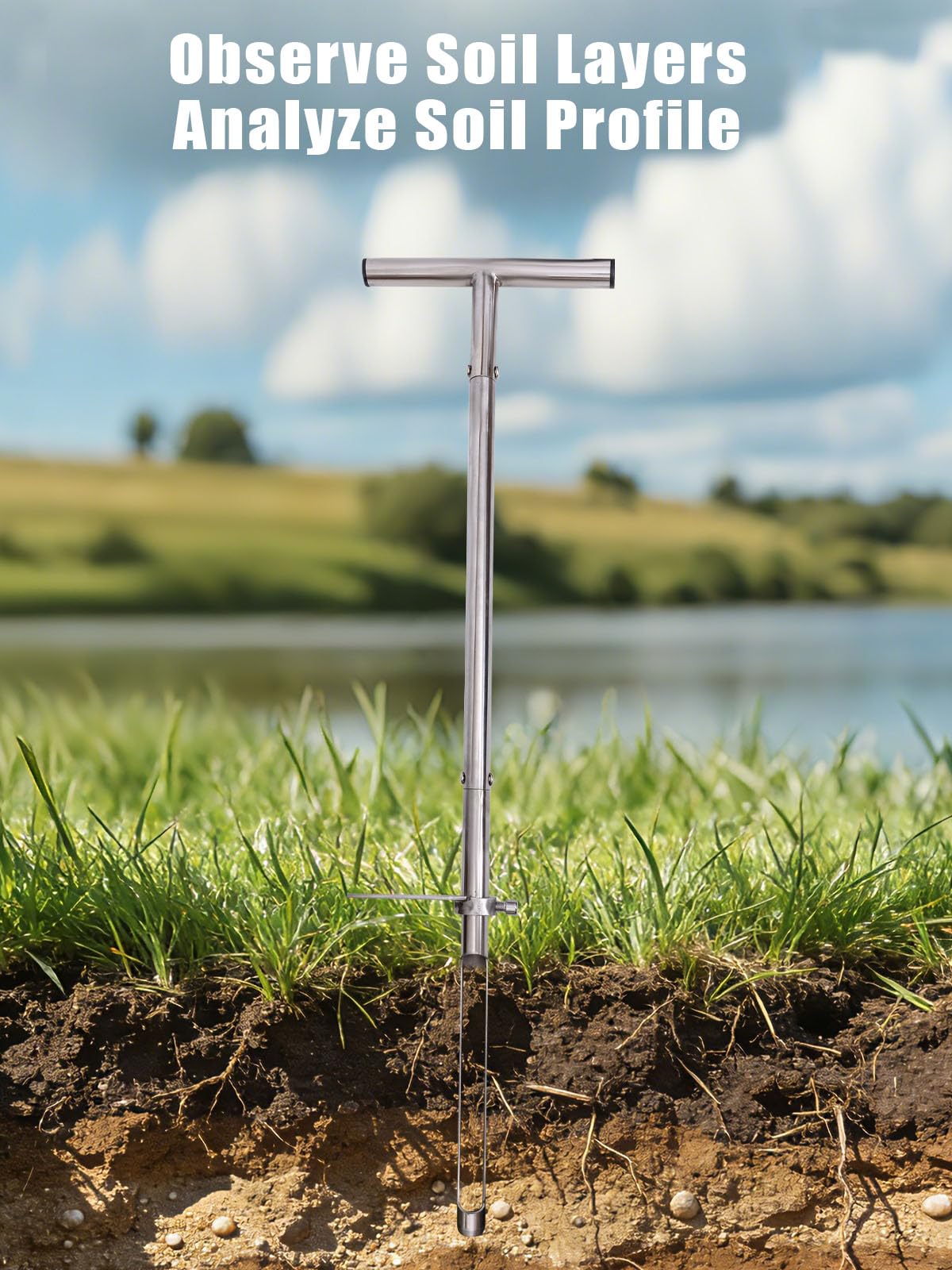 Lichtund ergonomic design reduces bending for comfortable standing soil sampling