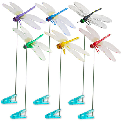 Lidengle dragonfly clips six-color pack for versatile garden décor