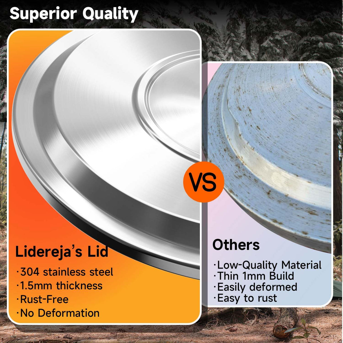 Lidereja brushed stainless-steel lid adds a modern outdoor look