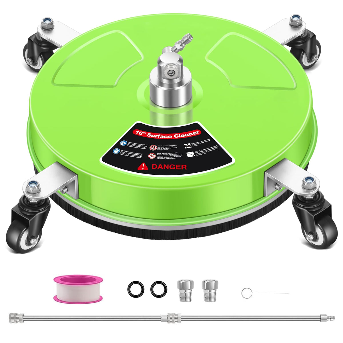 LidoDola 16-inch surface cleaner base with four wheels for stable, efficient cleaning.