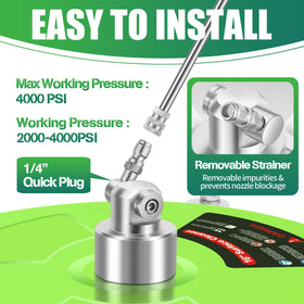 LidoDola stainless-steel construction highlighting durability during concrete cleaning.