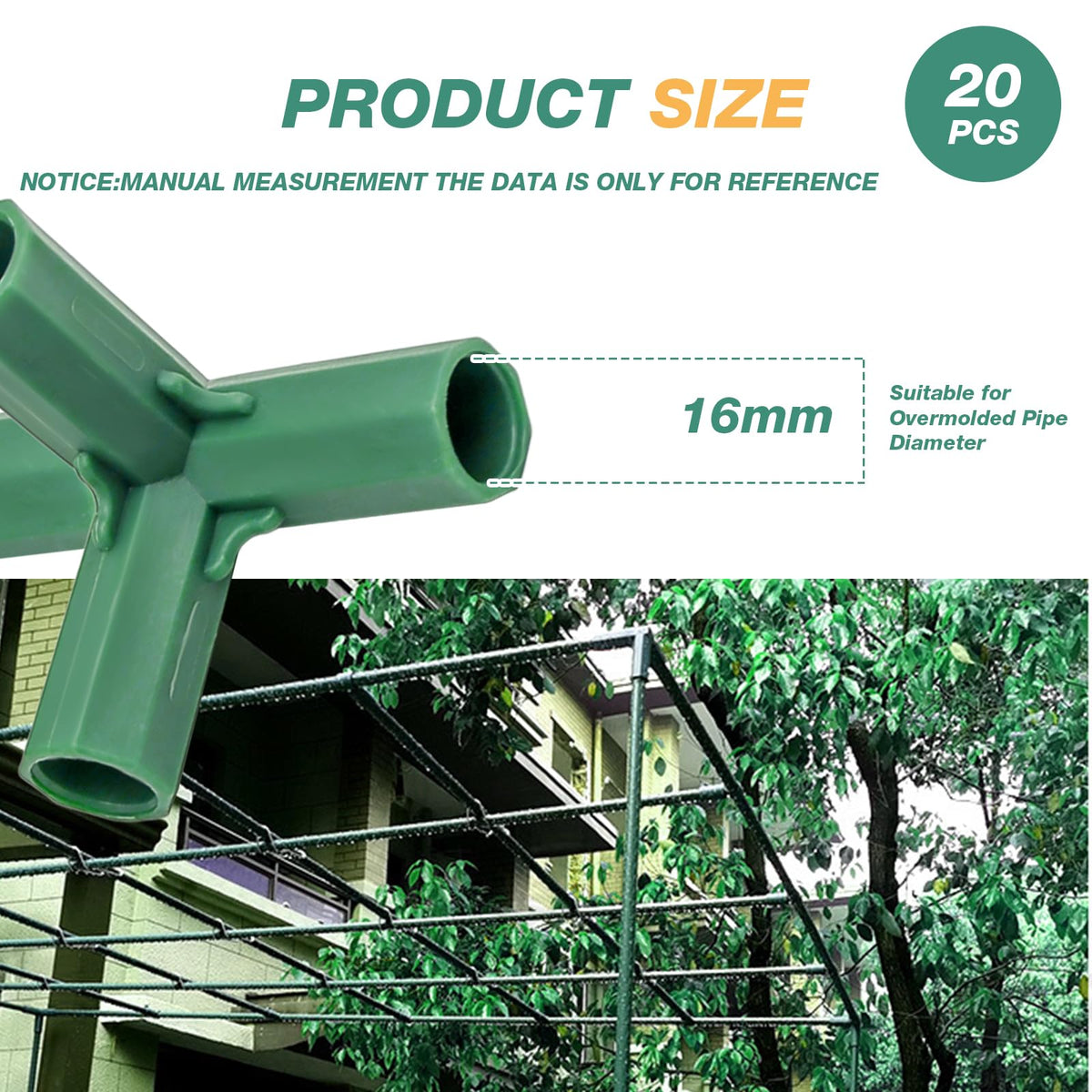 LIDSCURA four-way garden frame connector enables sturdy polygon frames for greenhouses.