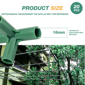 LIDSCURA four-way garden frame connector enables sturdy polygon frames for greenhouses.