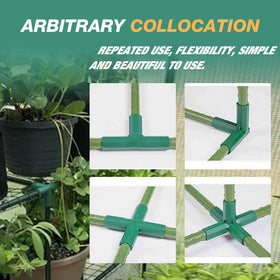 LIDSCURA greenhouse frame assembly image shows quick, reusable joints for seasonal use.