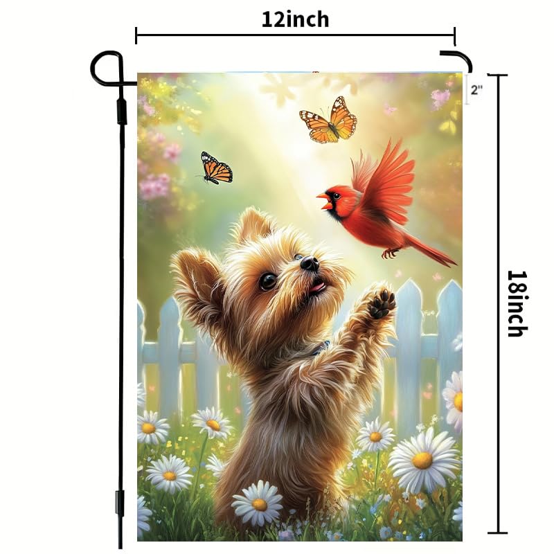 LienzoFest spring garden flag with vibrant colors ideal for porch decoration.