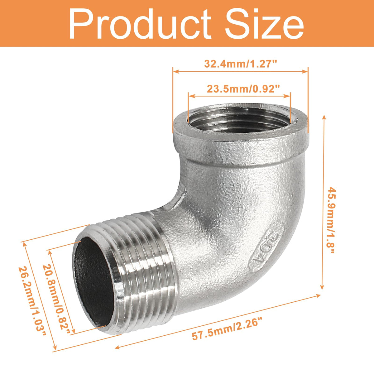 LifCratms 3/4 inch NPT female to male elbow for versatile plumbing