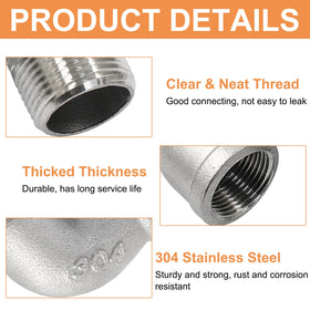 LifCratms stainless steel elbow with tape included ensures secure seal