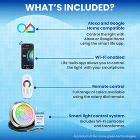 Life-Bulb Smart Pool Light offers 7 colors and 12 modes for ambiance.