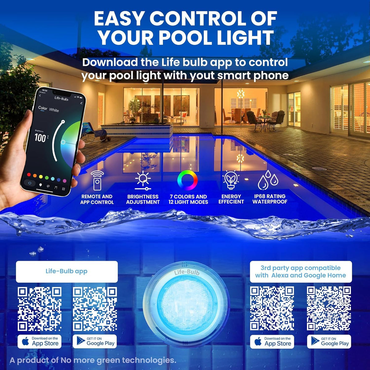 Life-Bulb Smart Pool Light simple fixture replacement upgrade.