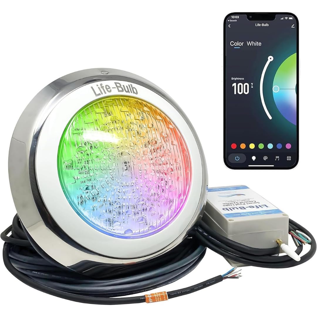 Life-Bulb Smart Pool Light for inground installation with easy replacement.