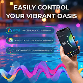 Life-Bulb Smart Pool Light smartphone app interface for convenient control.