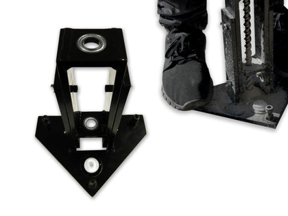 Life Saver Pool Fence DIY drill guide showing precise hole placement for secure fencing.