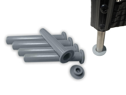 Life Saver Pool Fence gray sleeves for deck installation, durable for outdoor use
