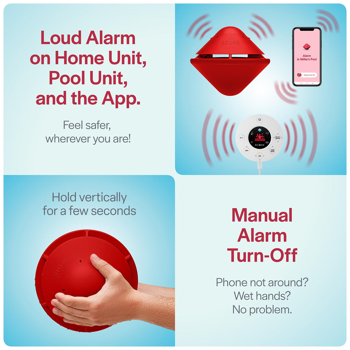 Lifebuoy BCONE setup showing multiple pool units connected to a single home unit.