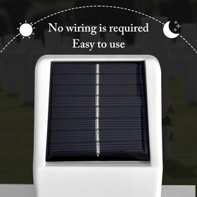 Lifeholic Solar Cross Light dusk-illumination creates calm, weatherproof memorial lighting.