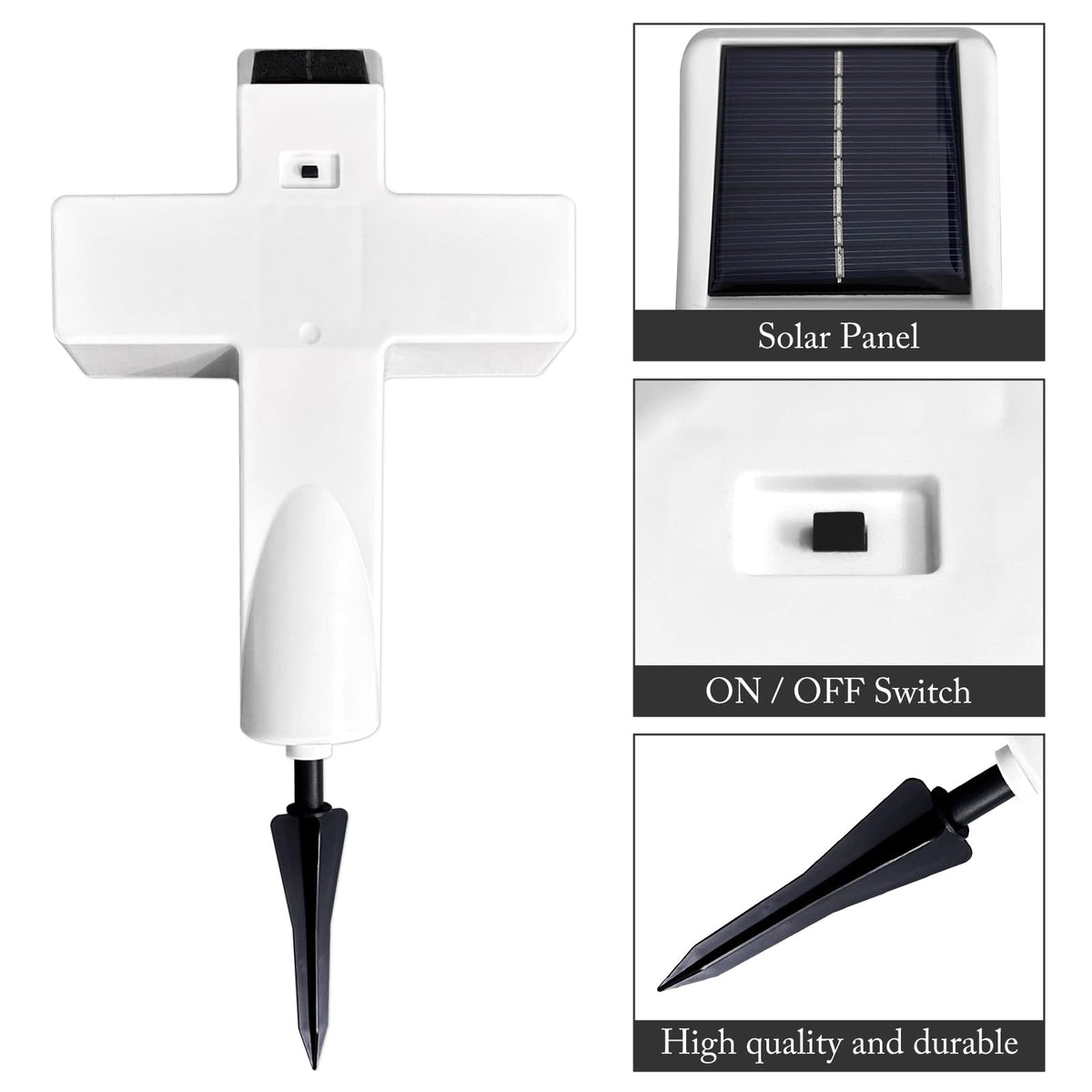 Lifeholic Solar Cross Light solar-panel-setup powers without wiring for easy placement.