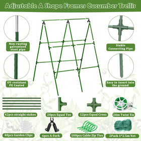 LifeisLuck adjustable A-frame trellis adapts to plant growth over the season.