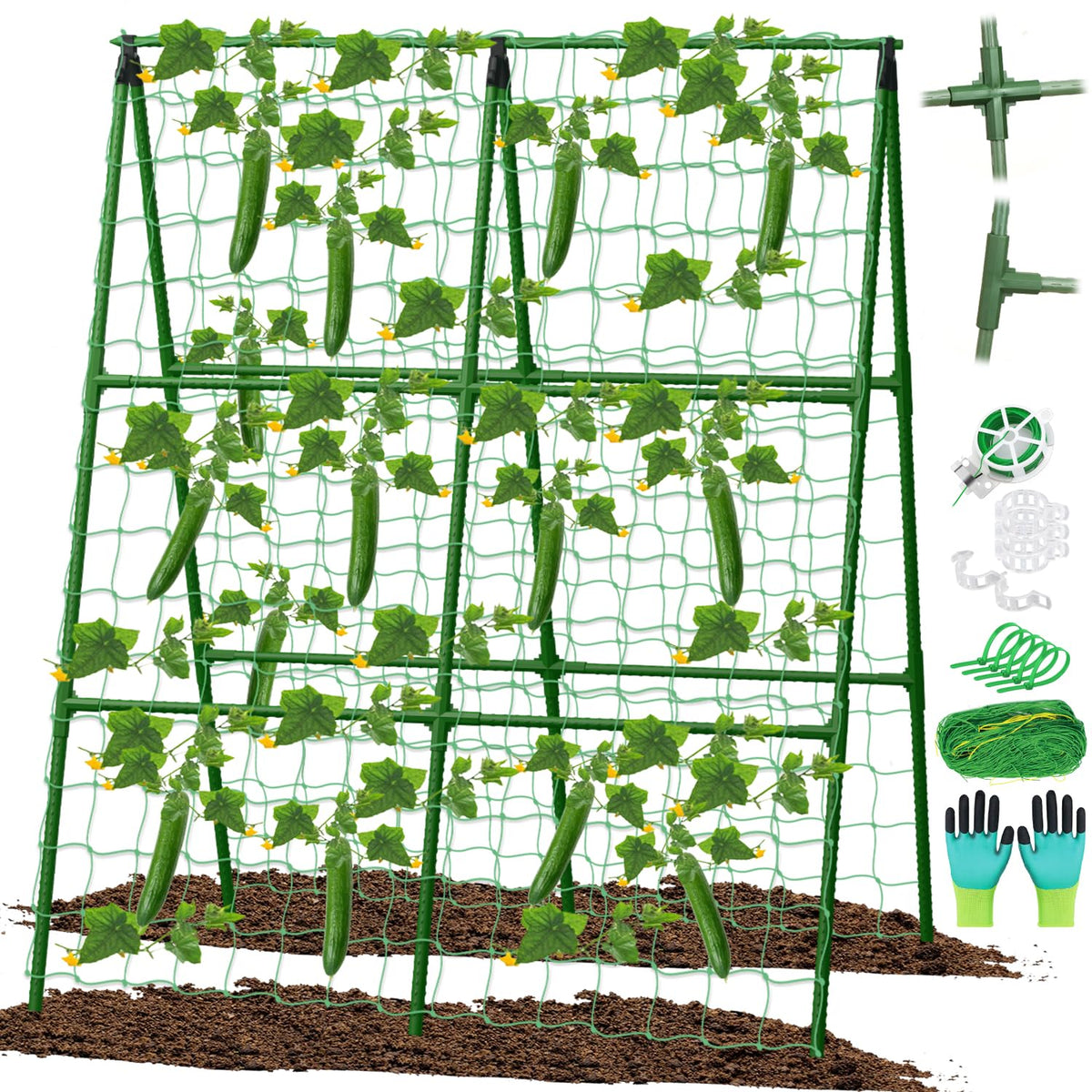 LifeisLuck cucumber trellis a-frame adjustable for flexible garden support.
