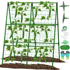 LifeisLuck cucumber trellis a-frame adjustable for flexible garden support.