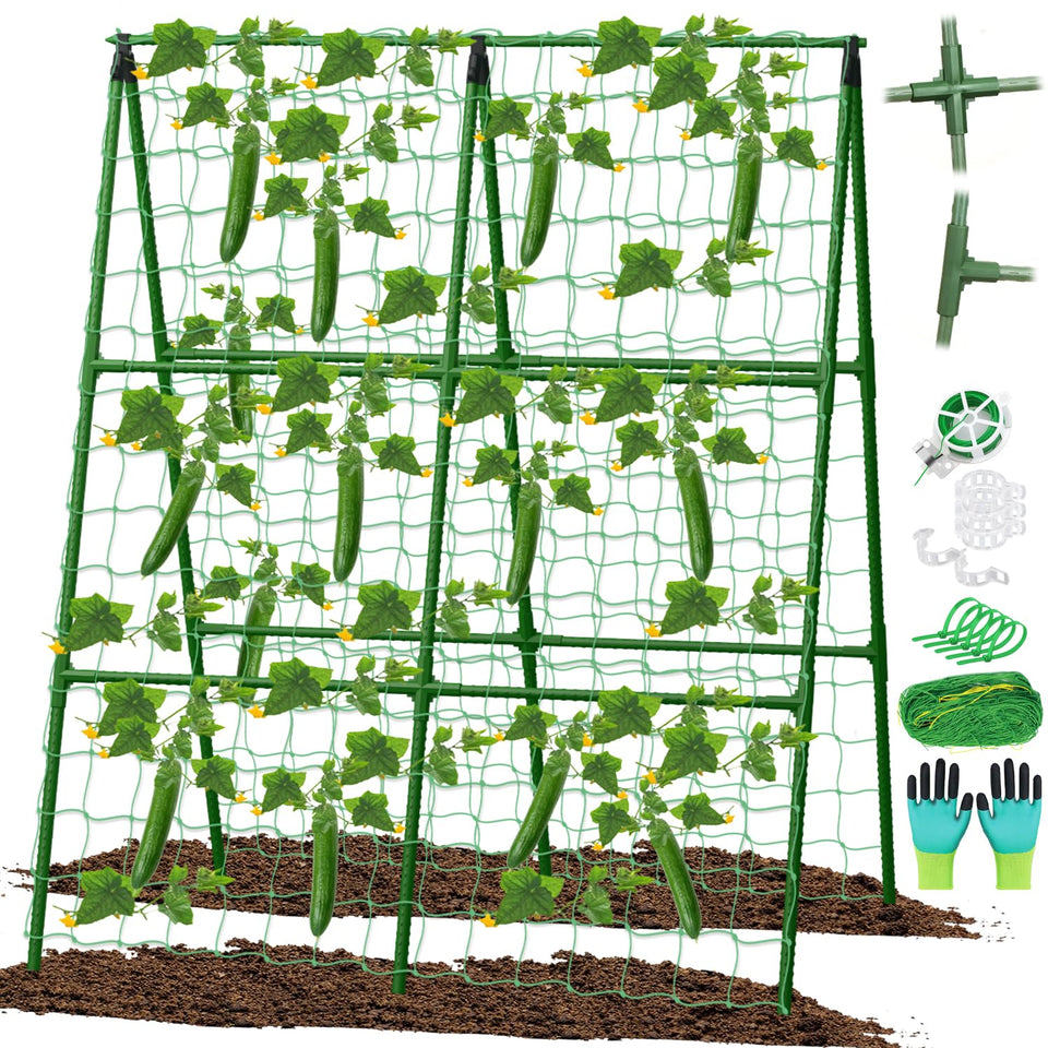 LifeisLuck cucumber trellis a-frame adjustable for flexible garden support.