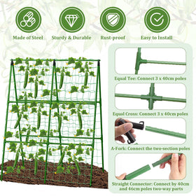 LifeisLuck durable garden trellis with cable ties and netting for longevity.