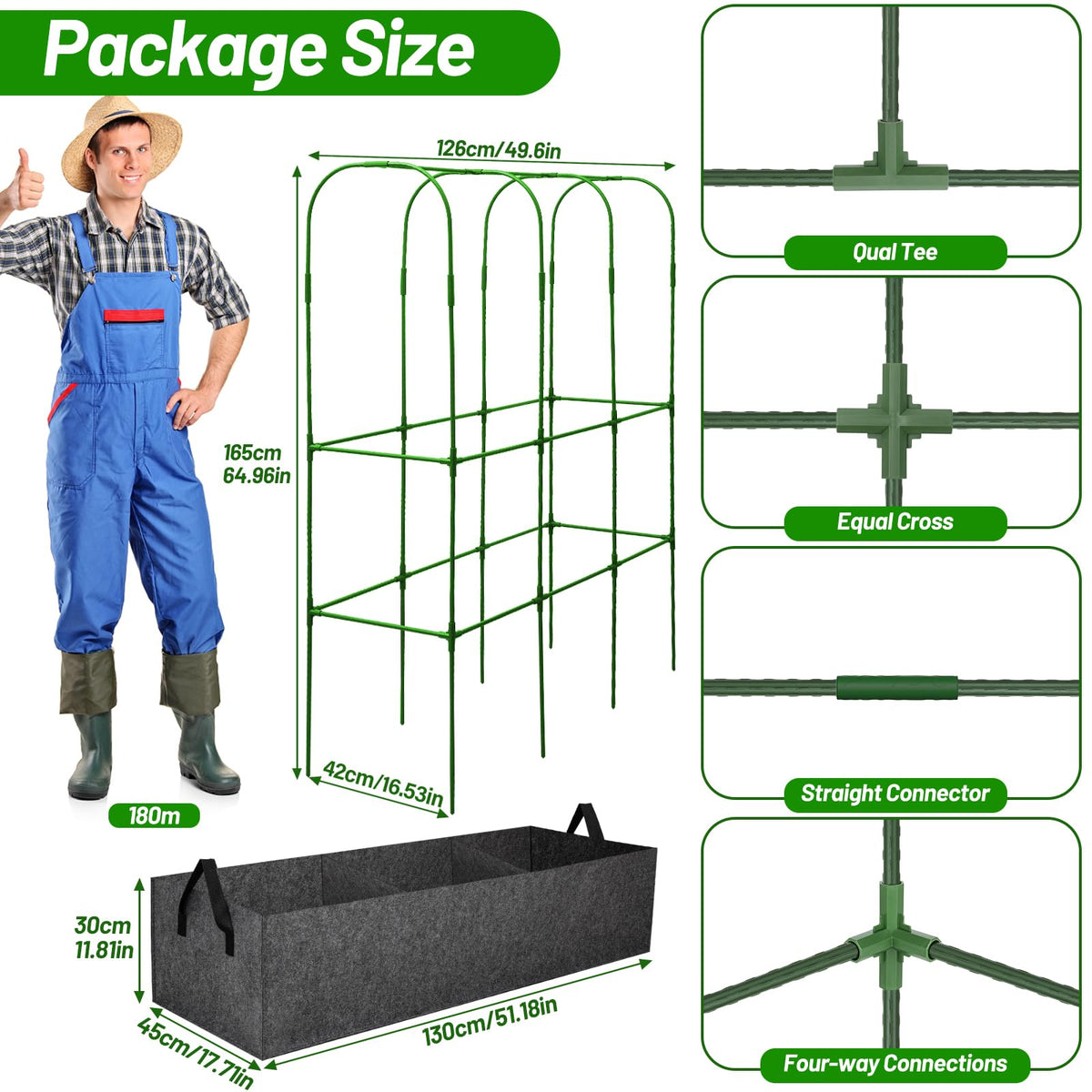 LifeisLuck Fabric Raised Bed promotes drainage and healthy root growth.