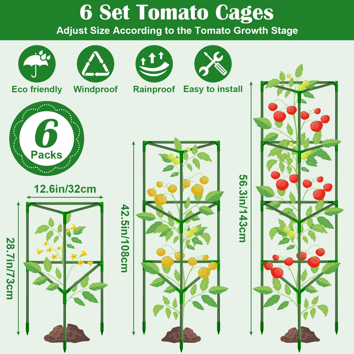 LifeisLuck fiberglass rods form a durable trellis for heavy fruit in the garden.