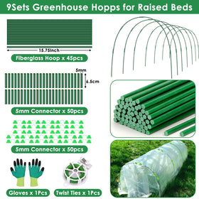 LifeisLuck garden hoops covering raised beds with curved arch design