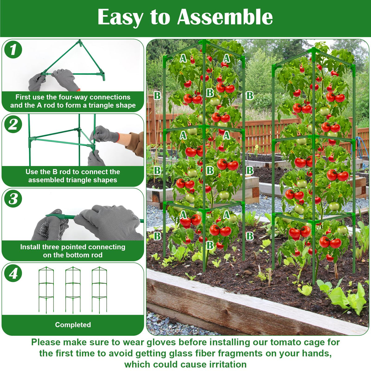 LifeisLuck pointed connectors secure joints for stable climbing cages.