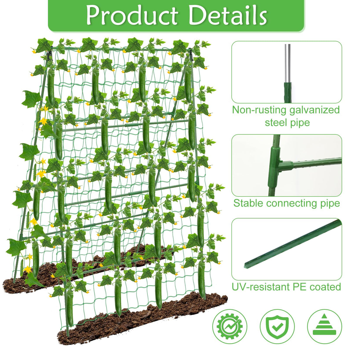 LifeisLuck trellis assembly kit includes parts for quick, tool-free setup.