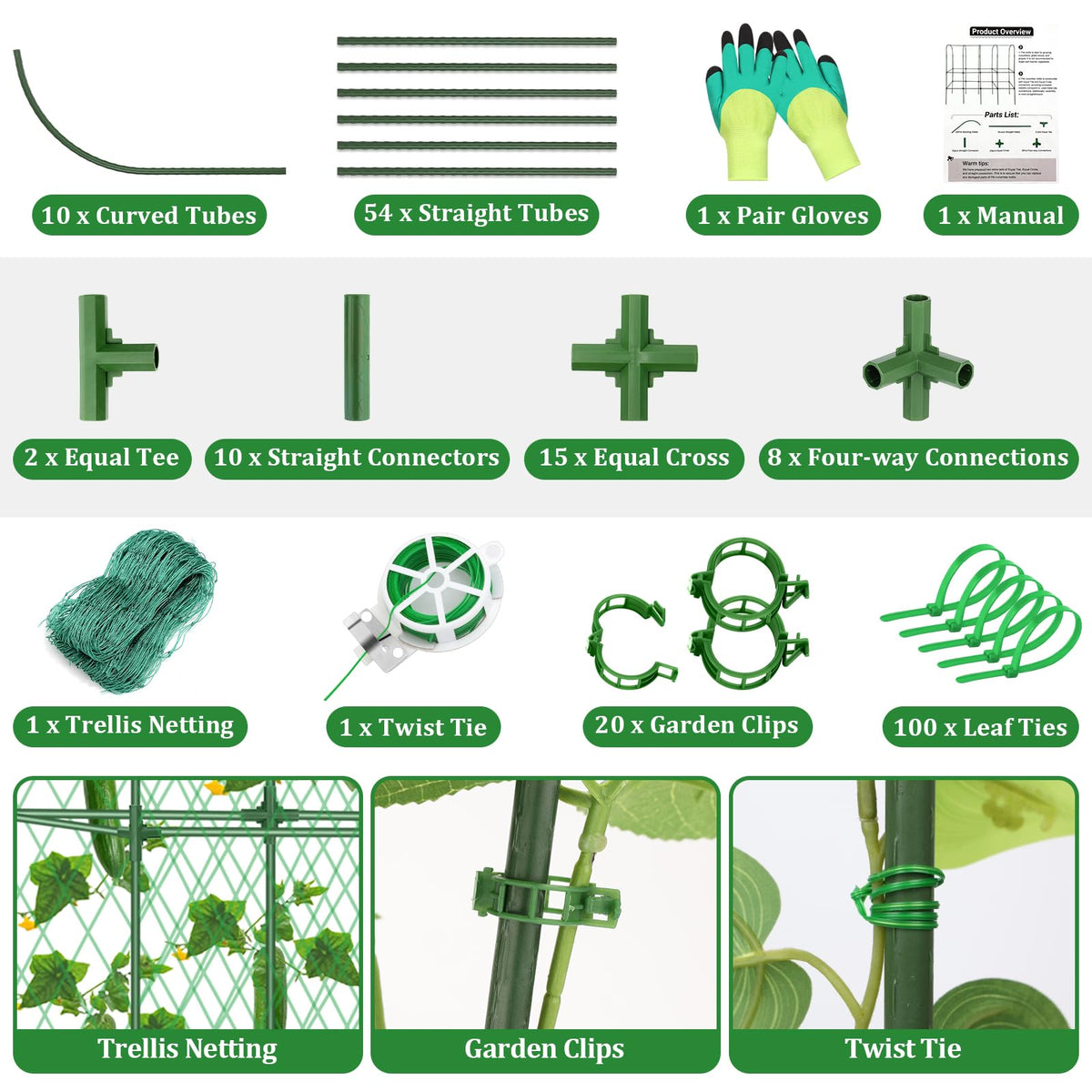 LifeisLuck trellis netting included to guide vertical vines.