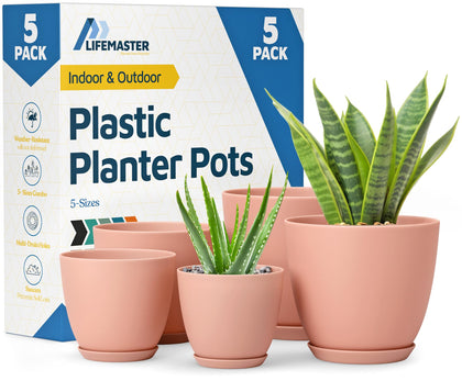 Lifemaster pink planter with a modern design for stylish indoor decor.