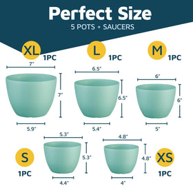 Lifemaster five sizes shown for versatile indoor outdoor planting.